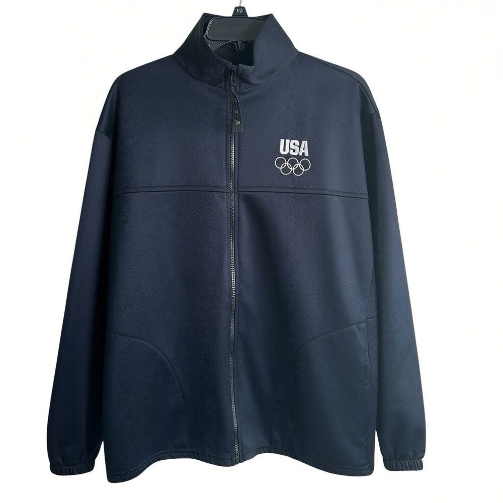 VTG Team USA Olympic Zip UP Jacket Sz L Official Committee USOC Track